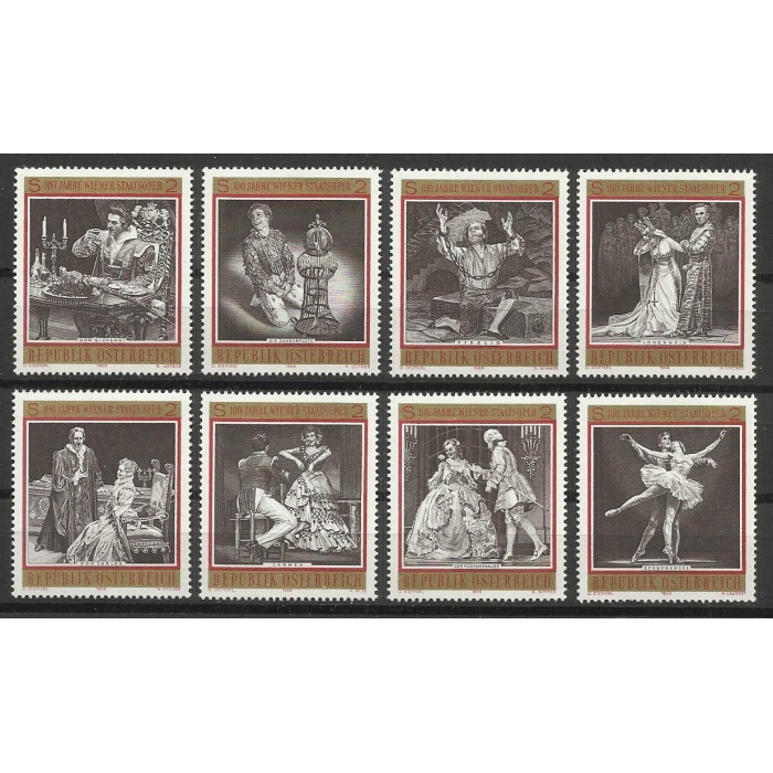 TİYATRO-BALE-1969 AVUSTURYA-DAMGASIZ MNH TAM SET