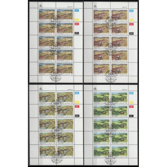 DOĞA-TOPRAĞI KORUMA-1985 TRANSKEI-İLK GÜN DAMGALI/ CTO 10LU TABAKA TAM SET