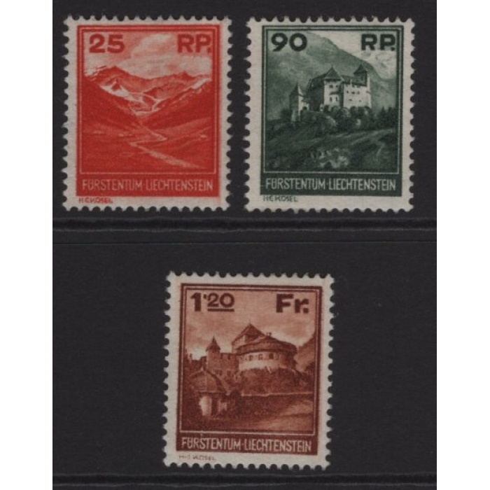 MİMARİ-1933 LIECHTENSTEIN-DAMGASIZ MNH TAM SET-MICHEL KD: 1000 EURO