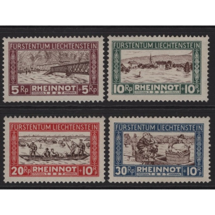 SEL YARDIMI-1928 LIECHTENSTEIN-DAMGASIZ MNH TAM SET-MICHEL KD: 340 EURO