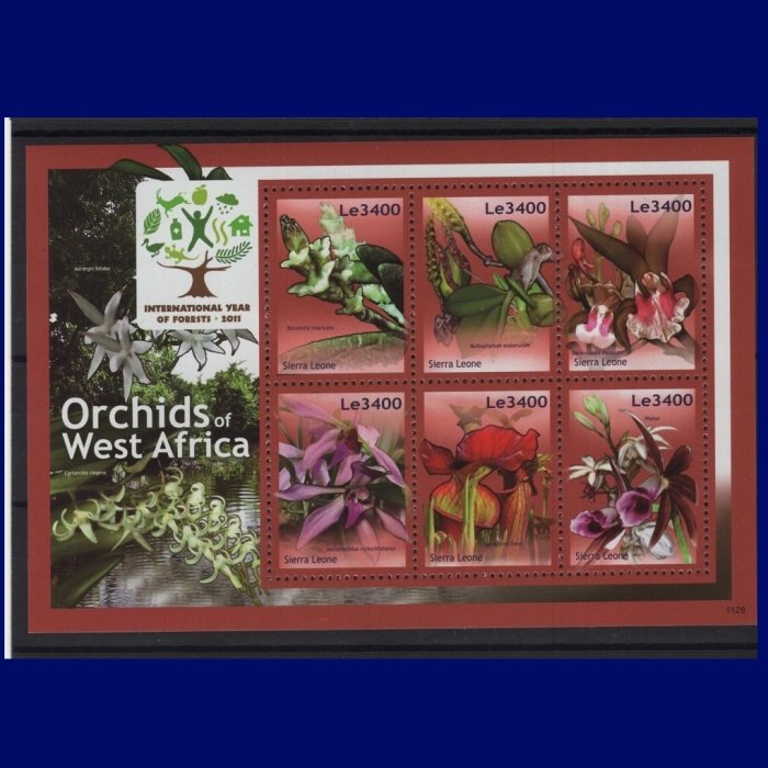 ÇİÇEKLER-ORKİDELER-2011 SIERRA LEONE-DAMGASIZ MNH BLOK