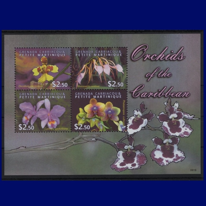 ÇİÇEKLER-ORKİDELER-2009 GRENADA/ PETITE MARTINIQUE-DAMGASIZ MNH BLOK