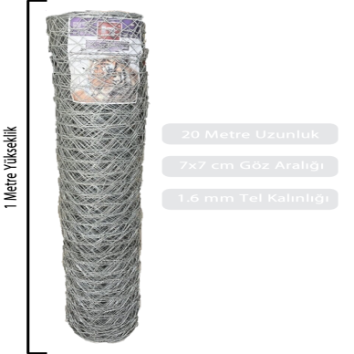 1x20 Metre Bahçe Tel Örgü Bahçe Çiti Bahçe Teli Çevirme Teli 1.6 mm Kalınlığında