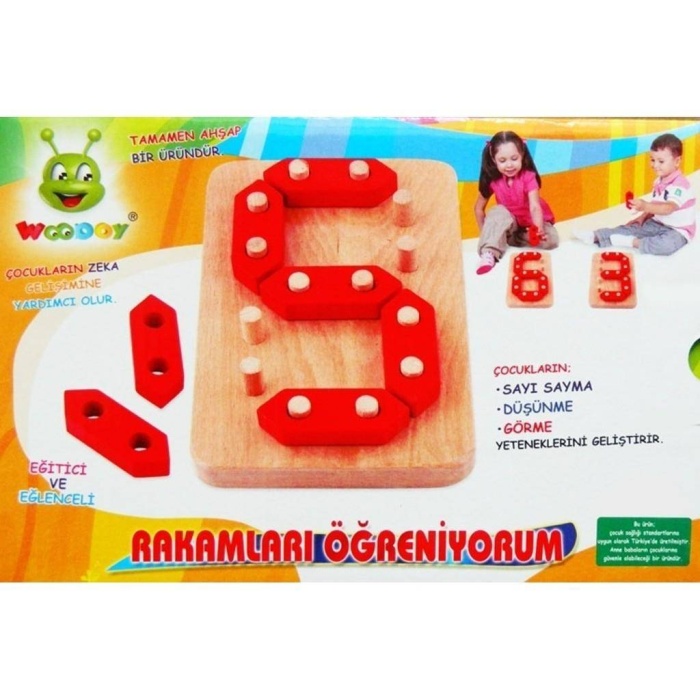 Woodoy Ahşap Rakamları Öğreniyorum Oyunu Oyuncak KT-KR038