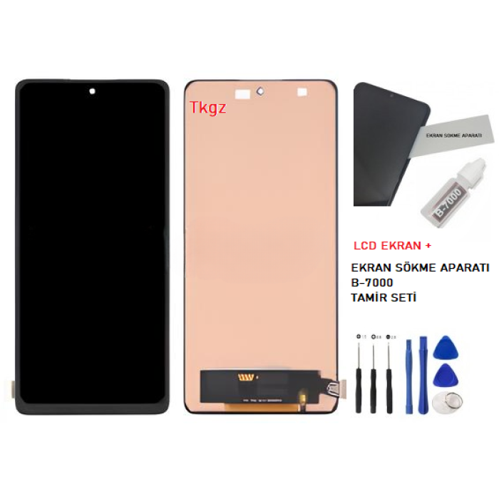 Tkgz - Xiaomi Mİ 11T PRO Lcd Ekran Dokunmatik -A- Kalite + B-7000 + TAMİR SETİ