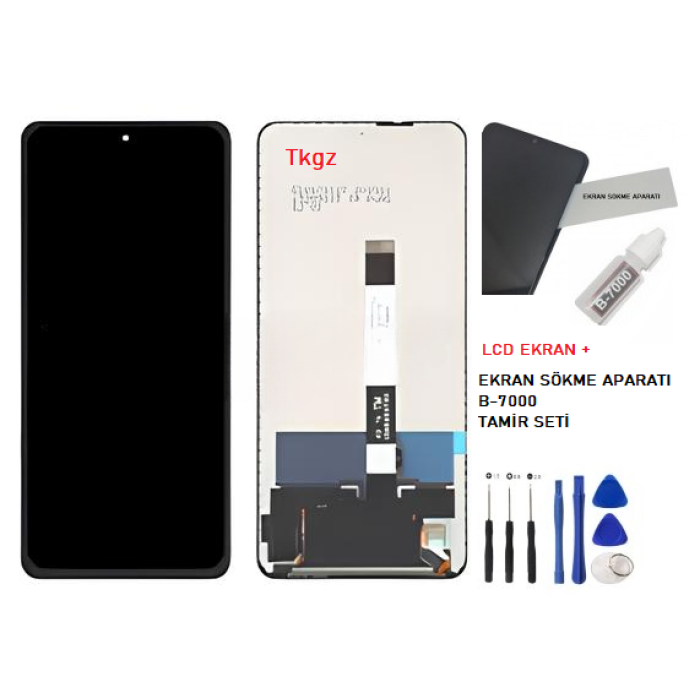 Tkgz - Xiaomi POCO X3 NFC Lcd Ekran Dokunmatik -A- Kalite + B-7000 + TAMİR SETİ