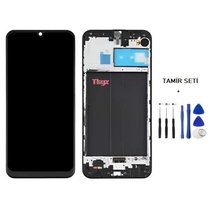 Tkgz - Samsung Galaxy M30 - SM-M305 Uyumlu Lcd Ekran Dokunmatik Orijinal ÇITALI + TAMİR SETİ