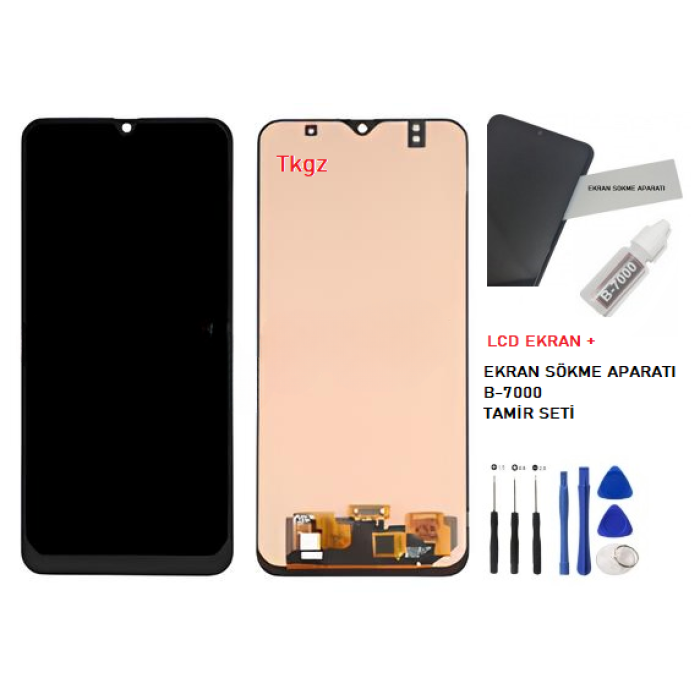 Samsung Galaxy M31 - SM-M315 Uyumlu Lcd Ekran Dokunmatik SERVİS Orijinali + B-7000 + TAMİR SETİ