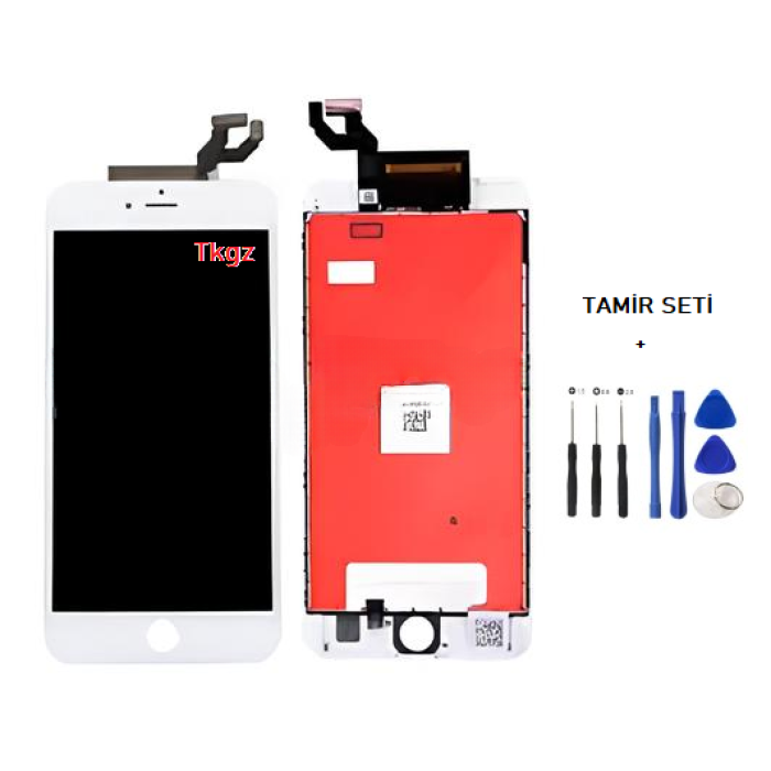 iPhone 6S PLUS Uyumlu Lcd Ekran Dokunmatik A+A KALİTE (LW MARKA) BEYAZ + TAMİR SETİ