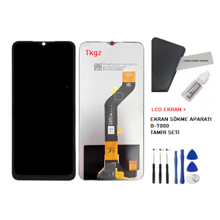 Tecno Spark 9T Uyumlu Lcd Ekran Dokunmatik SERVİS Orijinali + B-7000 + TAMİR SETİ