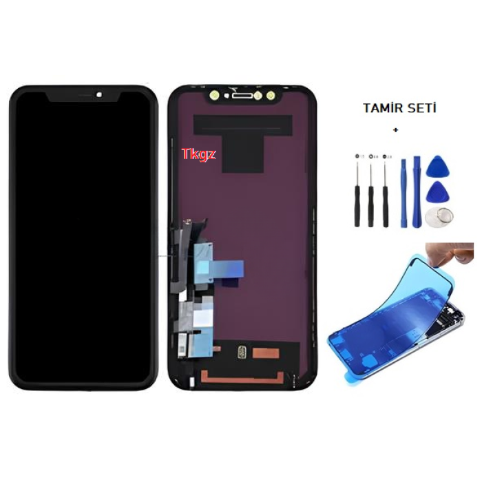 iPhone XR Uyumlu Lcd Ekran Dokunmatik A+A KALİTE ( JK MARKA ) + TAMİR SETİ + TOZ BANTI