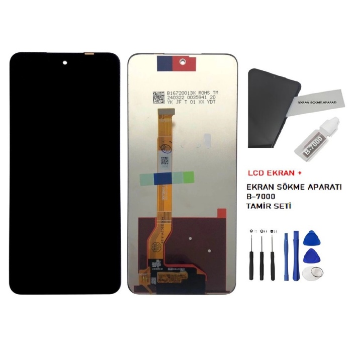 Oppo Realme C67 Uyumlu Lcd Ekran Dokunmatik SERVİS Orijinali +B-7000 + TAMİR SETİ