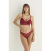 Bordo Destekli Çapraz Dantelli Bralet Takım 5527