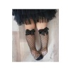 Siyah Fileli Diz Altı Fiyonklu Kız Çocuk Çorap