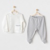   AC25704 Sıde Snap Set Mommys Little Star 2Li Zıbın Set Grey