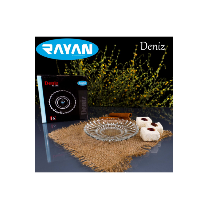 Deniz Plate 6lı Cam Çay Tabağı TOPTANBULURUM-82633