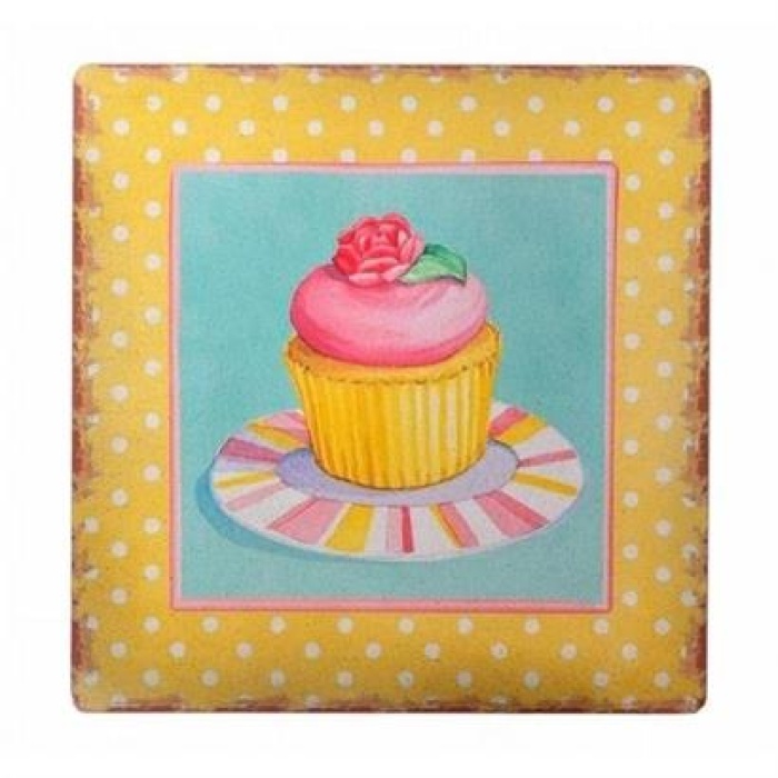 Decotown Duvar Panosu 40*40 Cup Cake Muffin Motifli Duvar Süsü