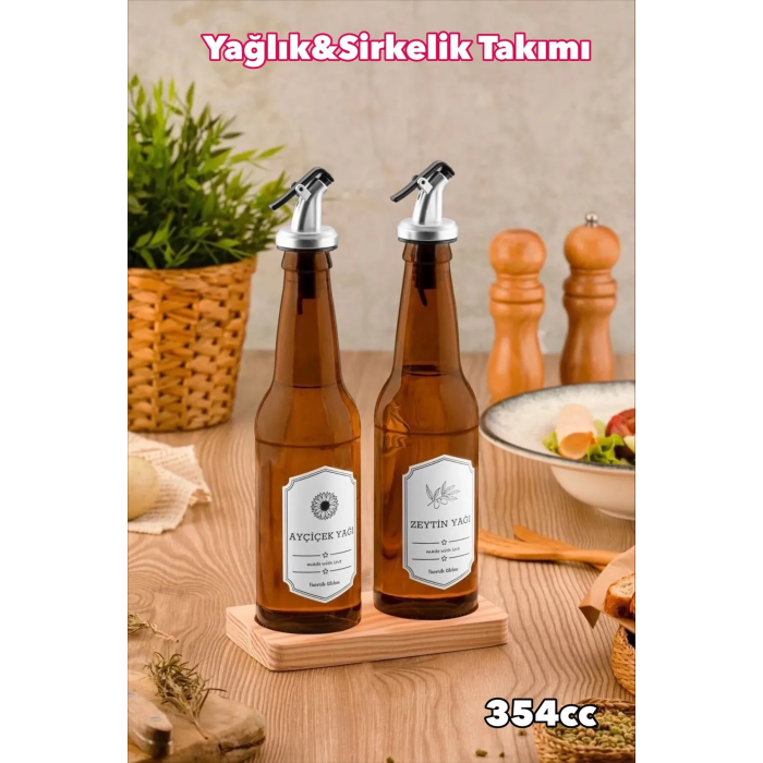 2 Adet Standlı Yağlık Yağdanlık Takımı   -YST354