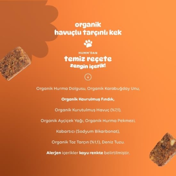   Humm Organik Havuçlu Tarçınlı Vegan Kek 30 Gr