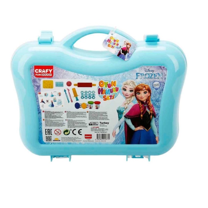   1877 Crafy Frozen Çantalı Oyun Hamuru Seti 200 g 20 Parça