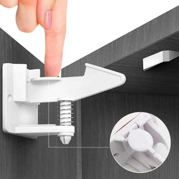  Bebek Çocuk Güvenliği Korumalı Yapışkan Çekmece ve Dolap İçin Tutucu Gizli Güvenlik Kilidi