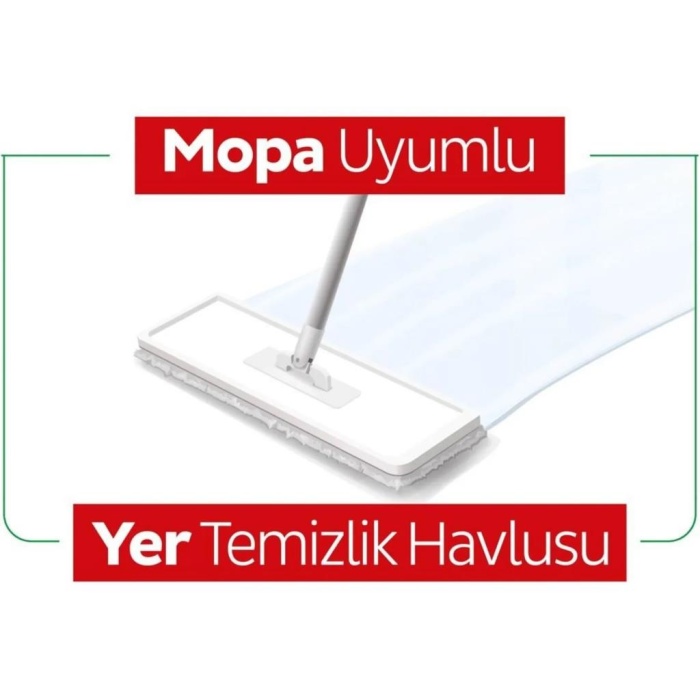   Sleepy Yer Temizlik Havlusu Mop Uyumlu 50 Adet Beyaz Sabun