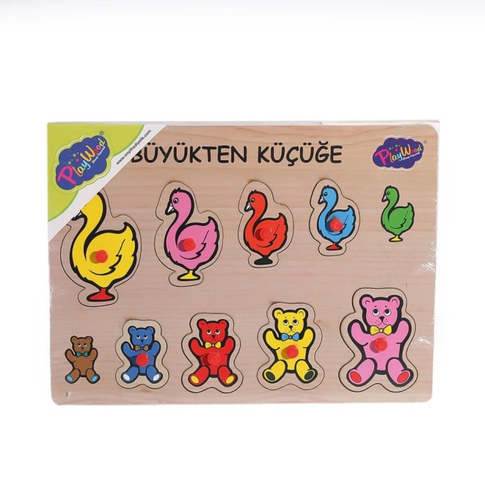 131-132 ONY Ahşap Tutmalı Puzzle Büyükten Küçüğe -Onyıl