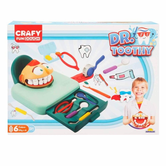    3455 Crafy Dr. Toothy Oyun Hamuru Seti 15 Parça -Sunman