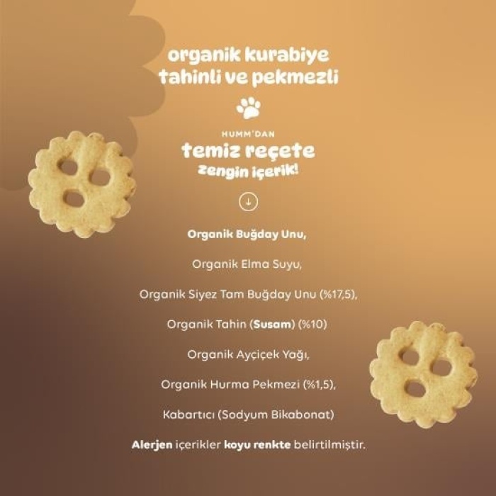    Humm Organik Tahinli ve Pekmezli Vegan Kurabiye 55 Gr