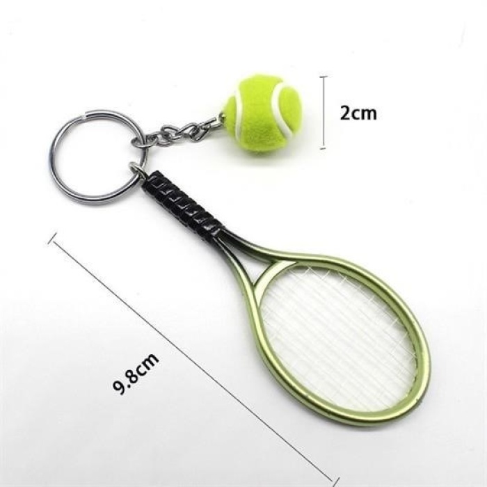 TOPTANBULURUM  Gerçekçi Tenis Raketi Tasarımlı Şık Anahtarlık Kolye Çanta Süsü Tennis Keychain