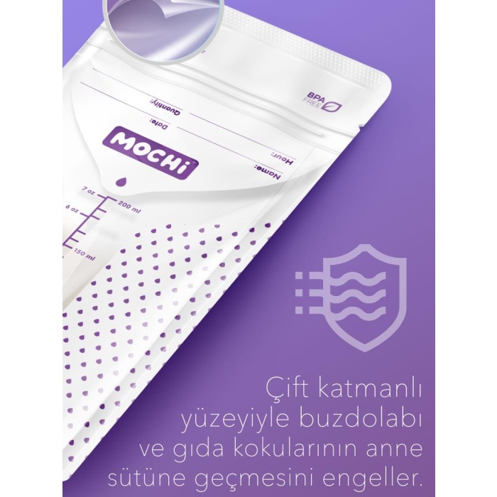   Mochi Anne Sütü Saklama Poşeti 120 Adet