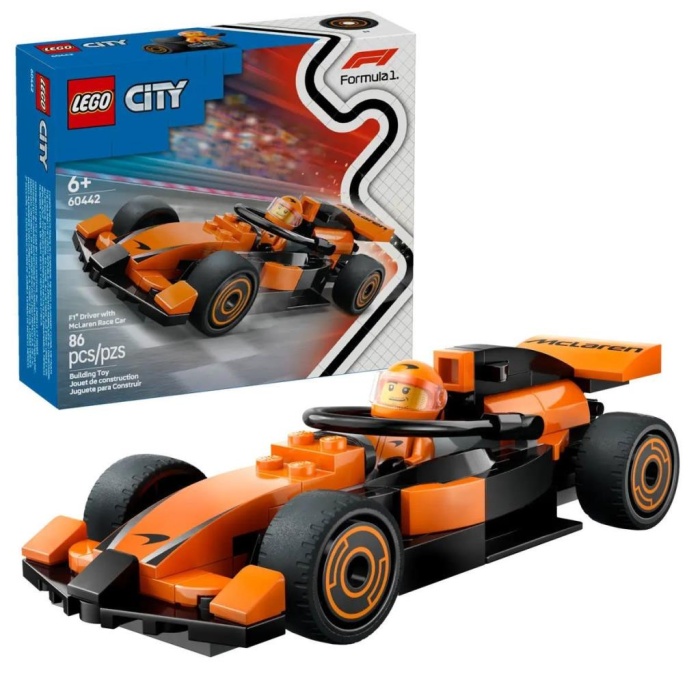    60442 Lego City McLaren Yarış Arabalı F1 Sürücüsü 86 parça +6 yaş