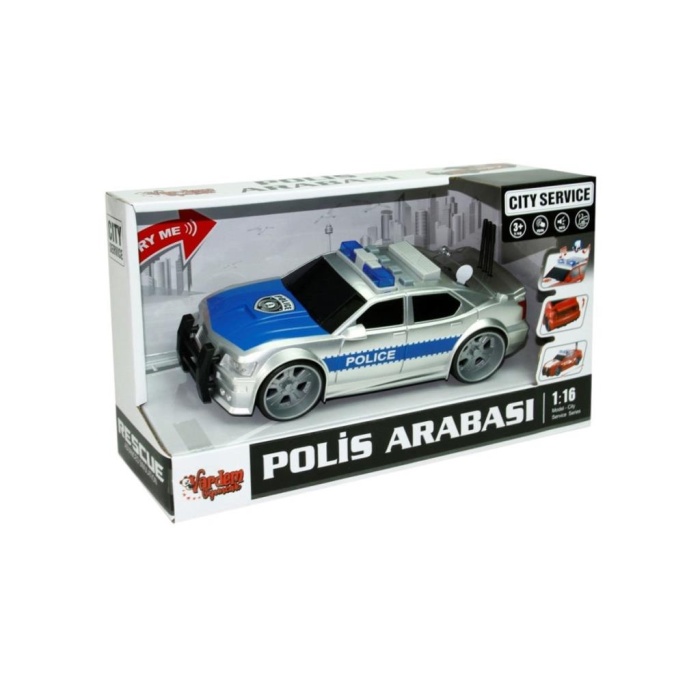      WY620A-B 1:16 Sürtmeli Sesli Işıklı Polis Arabası -Vardem
