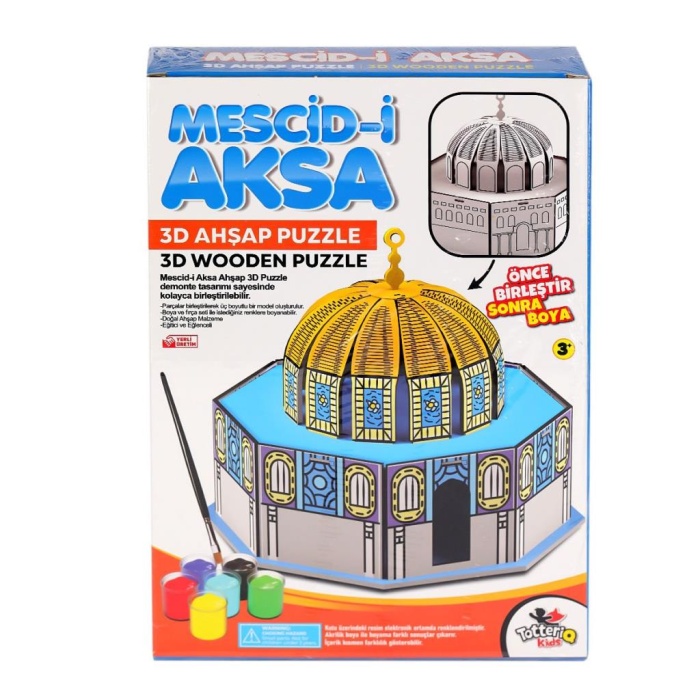   8209 Mescid-i Ahka 3D Ahşap Puzzle ve Boyama -Totteriq