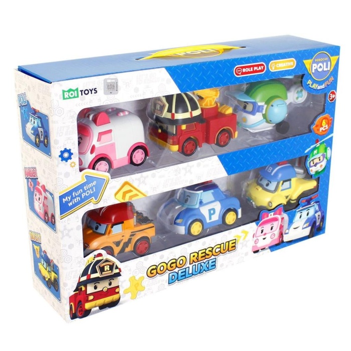 Nessiworld POLI ZR-914 Robocar Poli Gogo Rescue Deluxe 6 Lı Set -