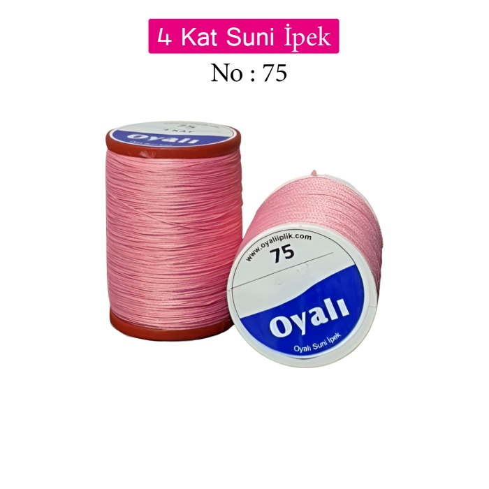 Oyalı 4 Kat Suni İpek İplik İğne Oyası Boncuk İpi Tığ Oyası No:75