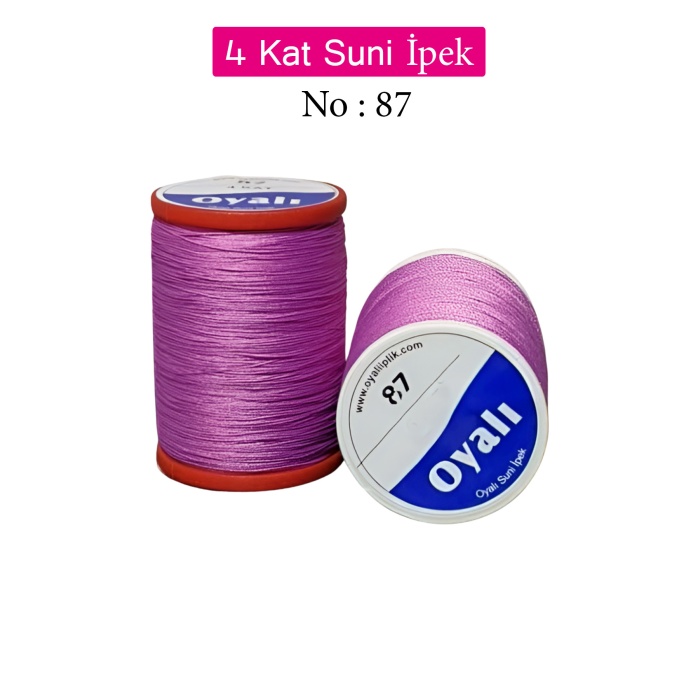 Oyalı 4 Kat Suni İpek İplik İğne Oyası Boncuk İpi Tığ Oyası No:87