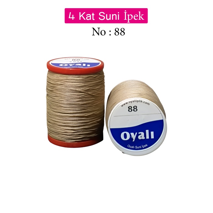 Oyalı 4 Kat Suni İpek İplik İğne Oyası Boncuk İpi Tığ Oyası No:88
