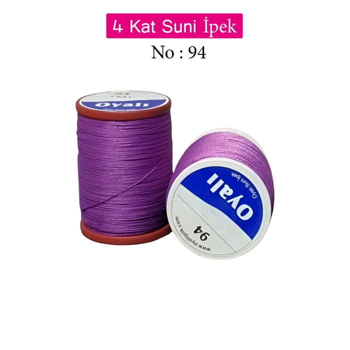 Oyalı 4 Kat Suni İpek İplik İğne Oyası Boncuk İpi Tığ Oyası No:94