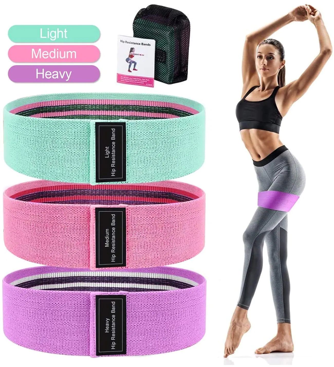 Loop Band Direnç Bandı Spor Egzersiz Aerobik Pilates Squat Lastiği Fitness Yoga 3 Lü Set