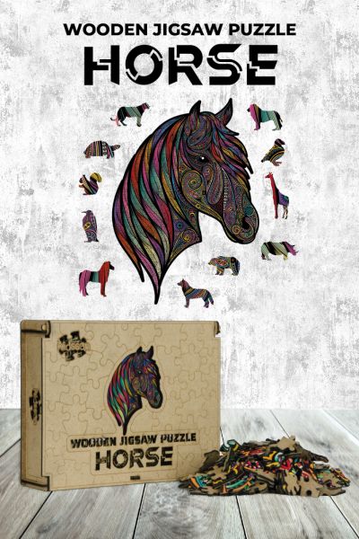 CLZ217Ahşap Puzzle - Horse (170 parça)