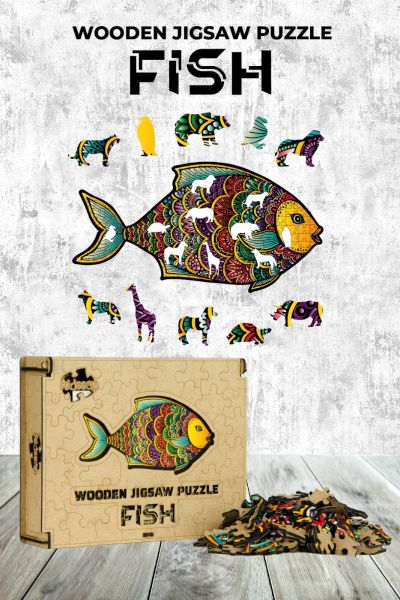 CLZ217Ahşap Puzzle - Fish (182 parça)