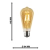 Rustik Led 5 Adet Ampul sarı (Amber) ışık Armut 4 Watt  (Armut Tip) 1 Yıl Garantili RF-4W