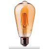 St64 Armut 4 Watt Rustik Led Ampul sarı (Amber) ışık Bal Camlı  (Armut Tip) 1 Yıl Garantili RF-4W