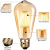 4 watt sarı (Amber) ışık St-64 Rustik Led Ampul 5li Paket  (Armut Tip) 1 Yıl Garantili RF-4W