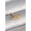 316L Çelik Gold Renk Zirkon Taşlı Dal Tragus Piercing - TJ-PR1258