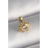 316L Çelik Gold Renk Zirkon Taşlı Güneş Tragus Piercing - TJ-PR1278