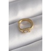 316L Çelik Gold Renk Kare Zirkon Taşlı Tragus Piercing - TJ-PR1308