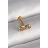 316L Çelik Gold Renk Zirkon Taşlı Sonsuzluk Model Tragus Piercing - TJ-PR1344