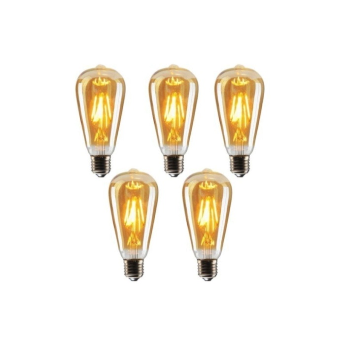 St64 Flamanlı Rustik 4w sarı (Amber) ışık Led Ampul 5li Dekoratif